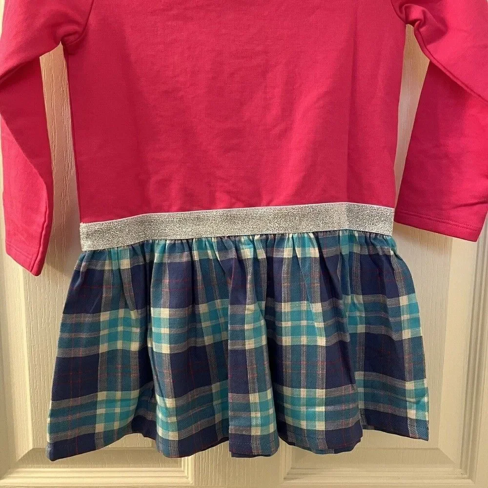 Hatley Shiny Apple Fun Elastic Waist Dress Pink Plaid Skirt Girls Size 3 NWT